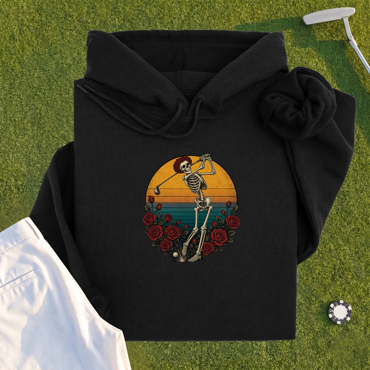 Skeleton Swing Sunset Hoodie