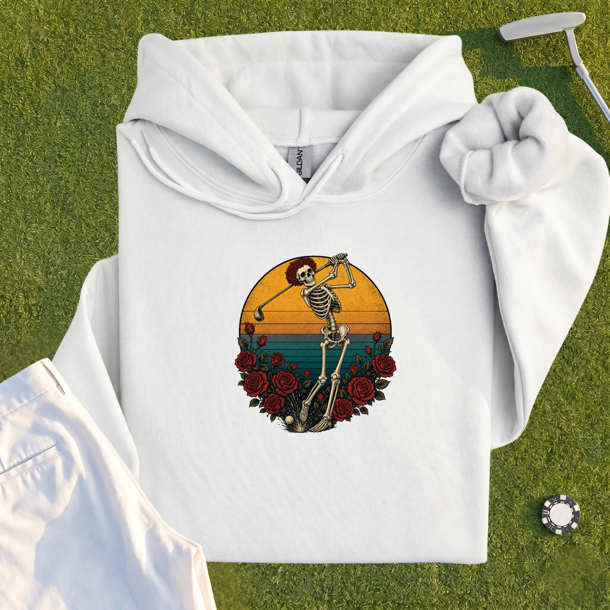 Skeleton Swing Sunset Hoodie