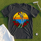 Skeleton Swing Sunset Pop Art Tee