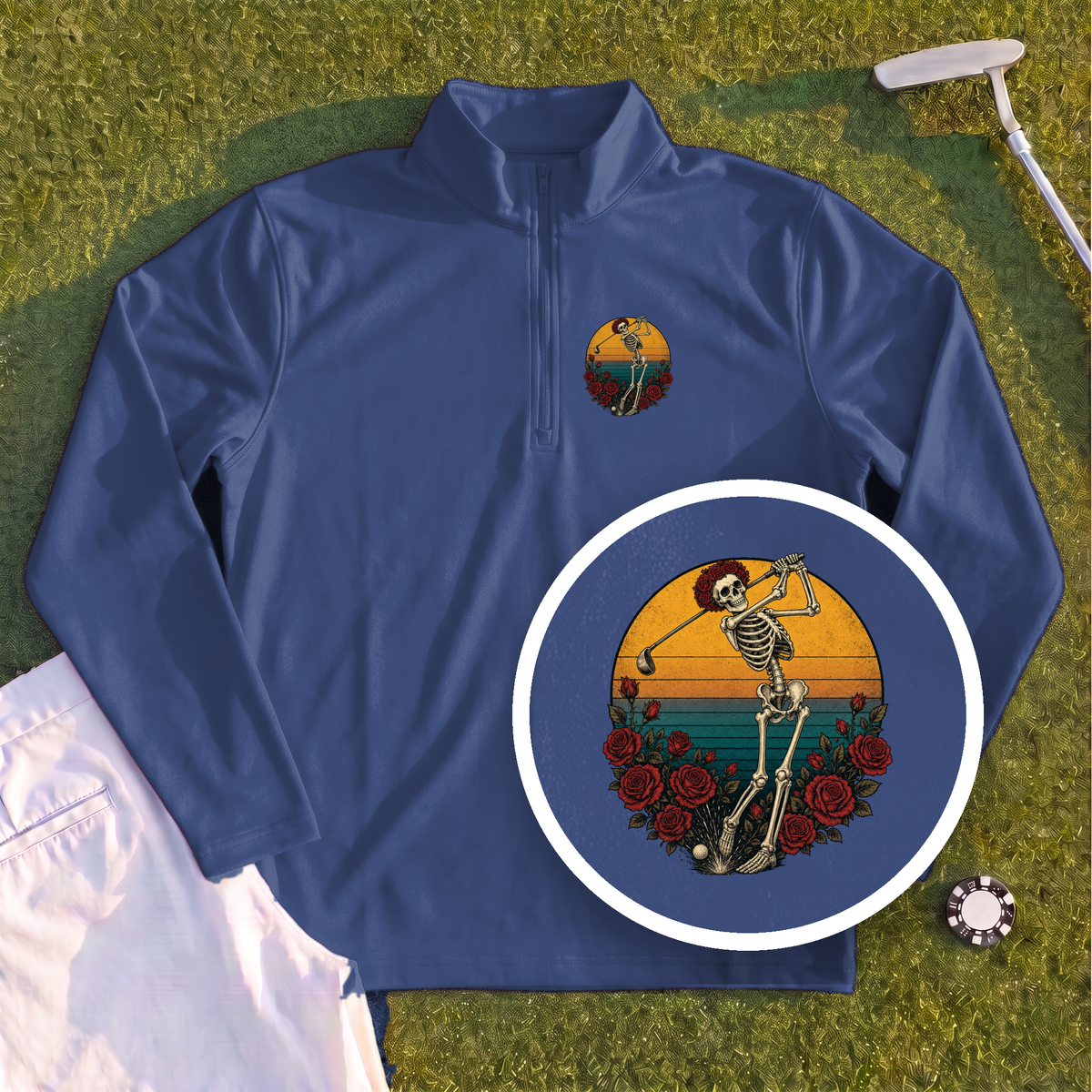 Skeleton Swing Sunset Quarter Zip