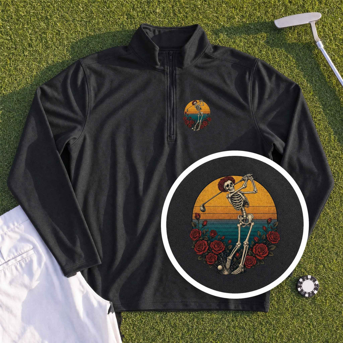 Skeleton Swing Sunset Quarter Zip