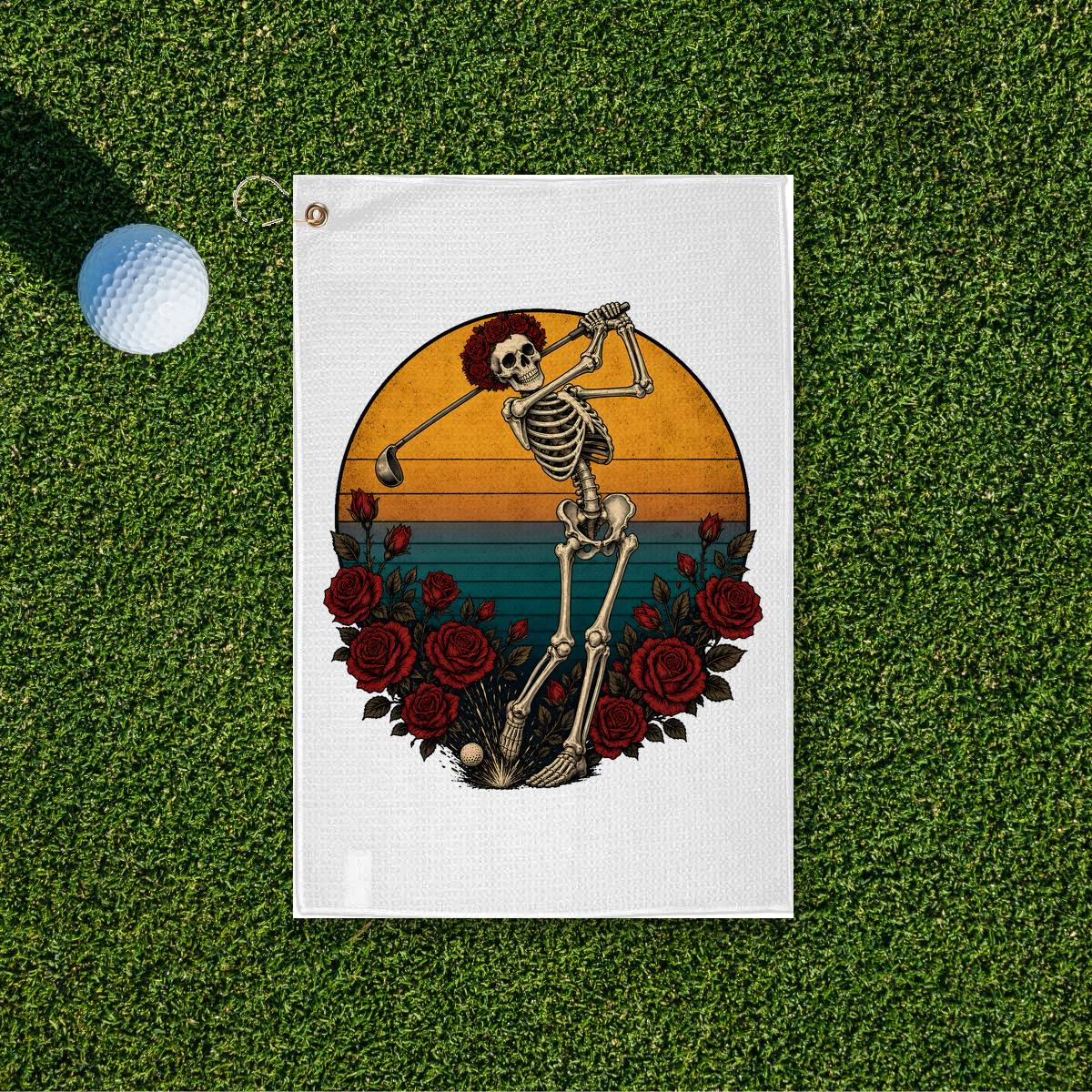Skeleton Swing Sunset Towel