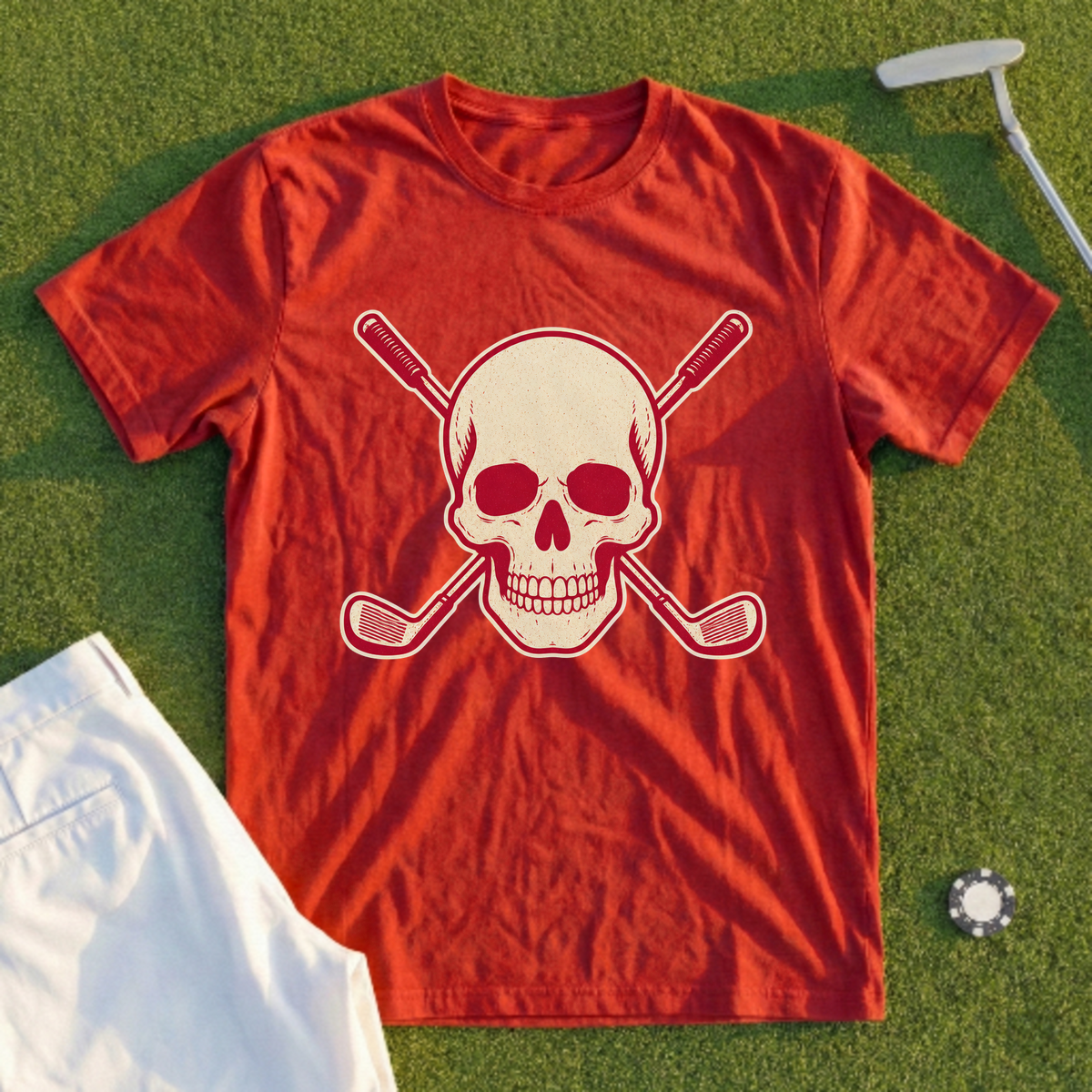 Skull & Crossed Clubs, Two-Tone Vintage Tee