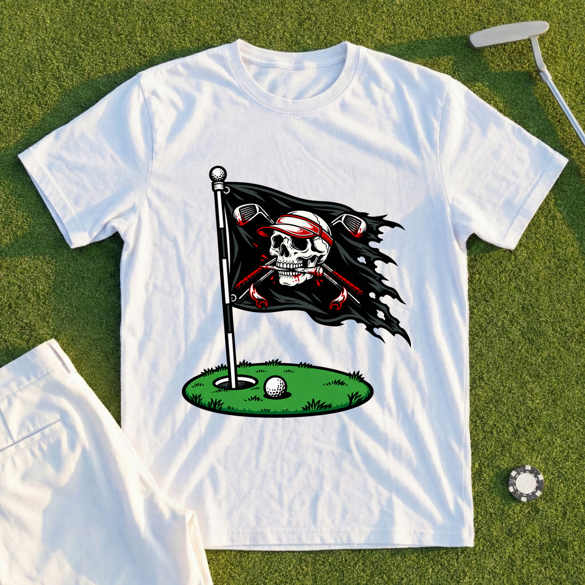 Skull Pin Flag Tee