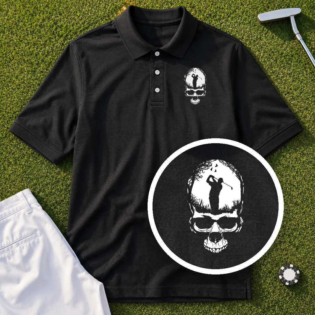 Skull Silhouette Performance Polo