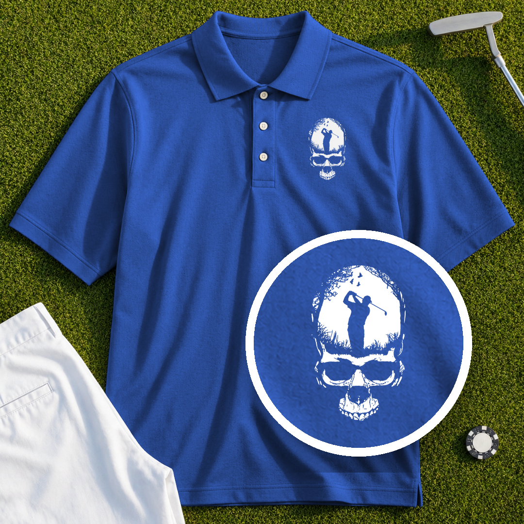 Skull Silhouette Performance Polo