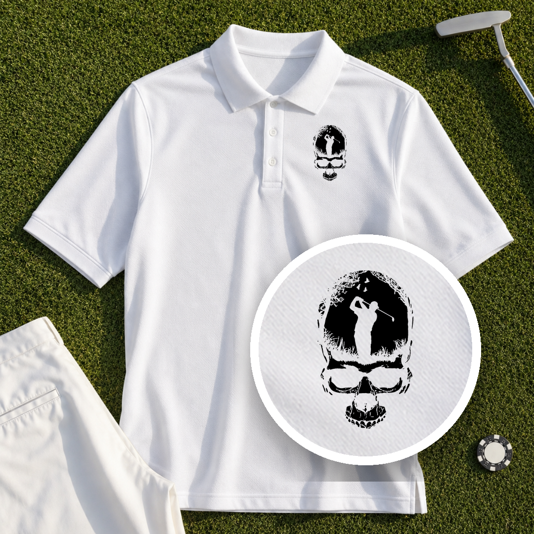 Skull Silhouette Performance Polo