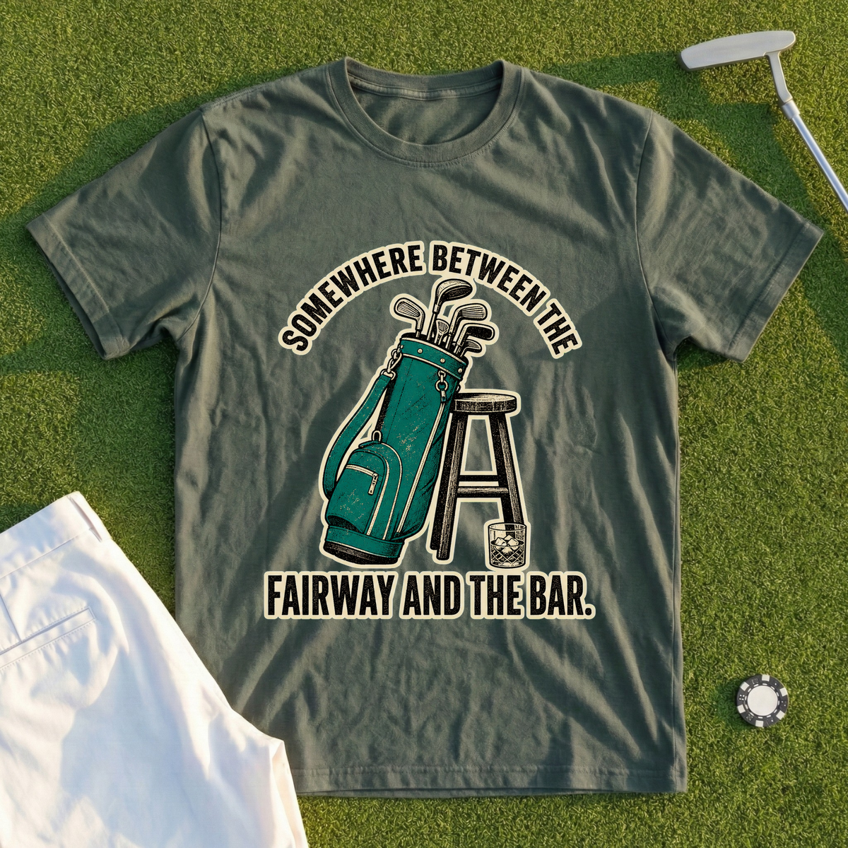 Somewhere Between The Fairway And The Bar Tee