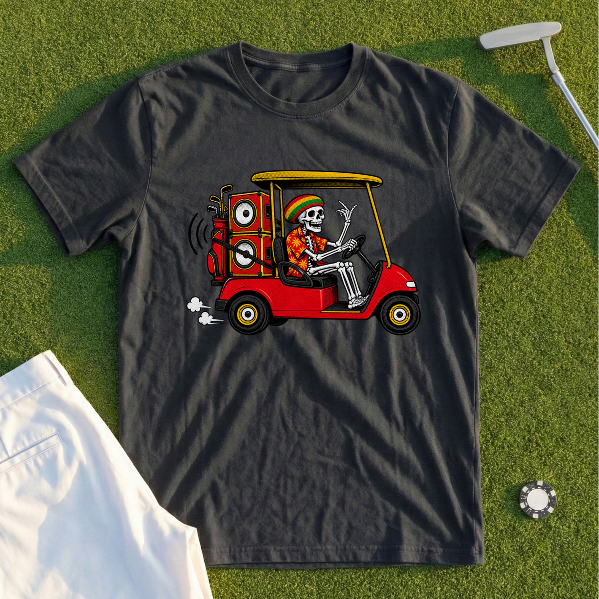 Sound System Cart, Island Skeleton Tee