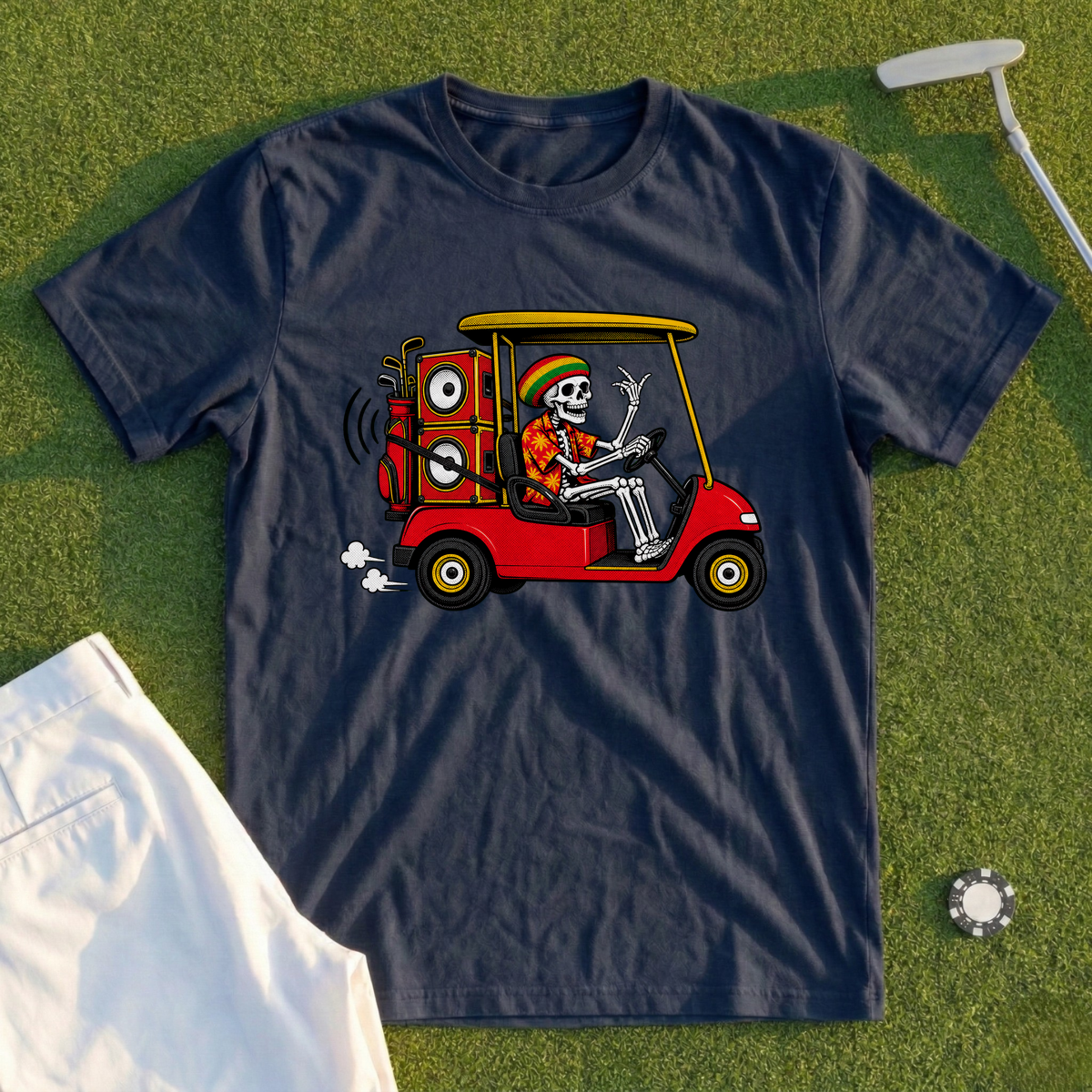Sound System Cart, Island Skeleton Tee