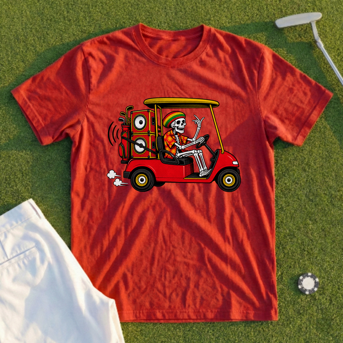Sound System Cart, Island Skeleton Tee