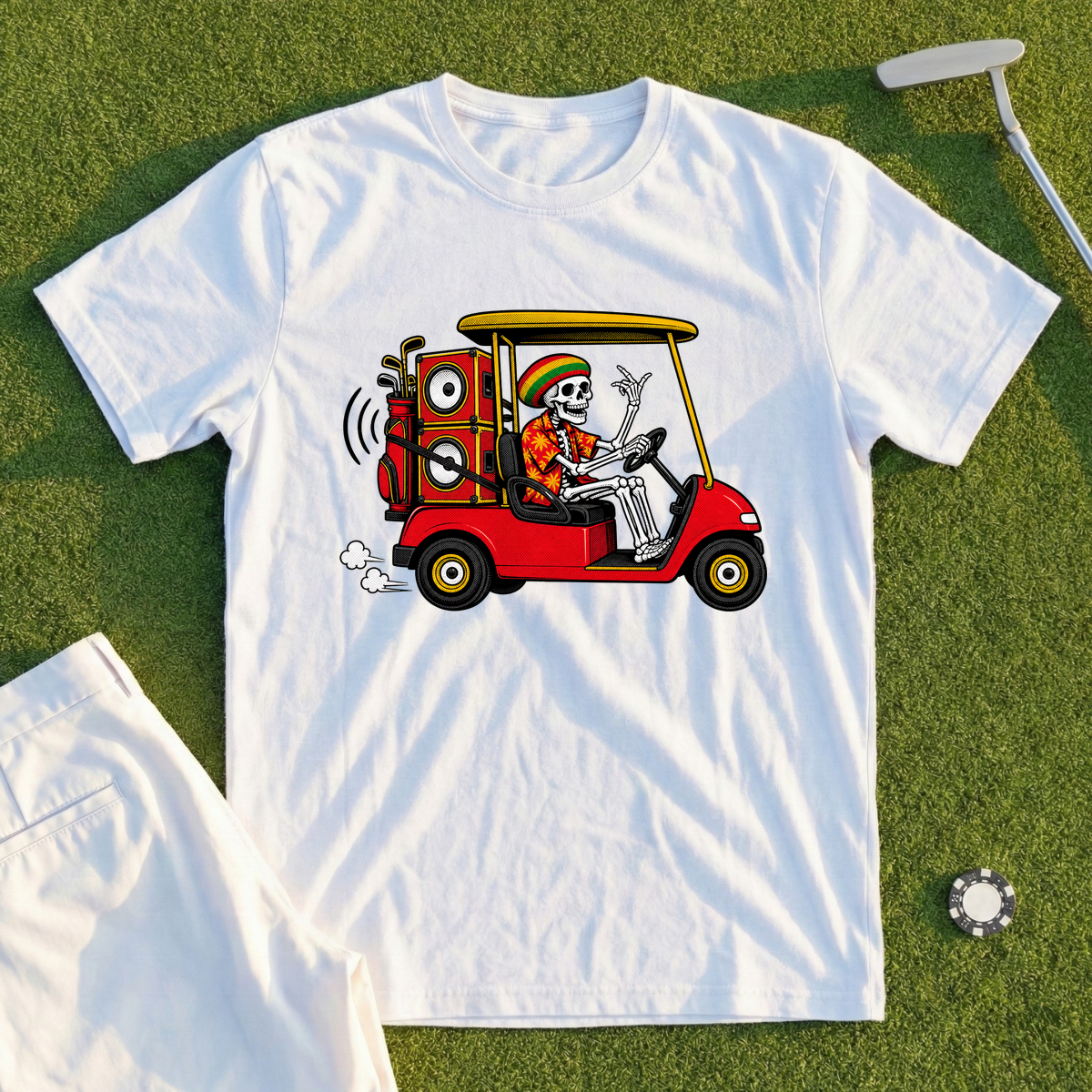 Sound System Cart, Island Skeleton Tee