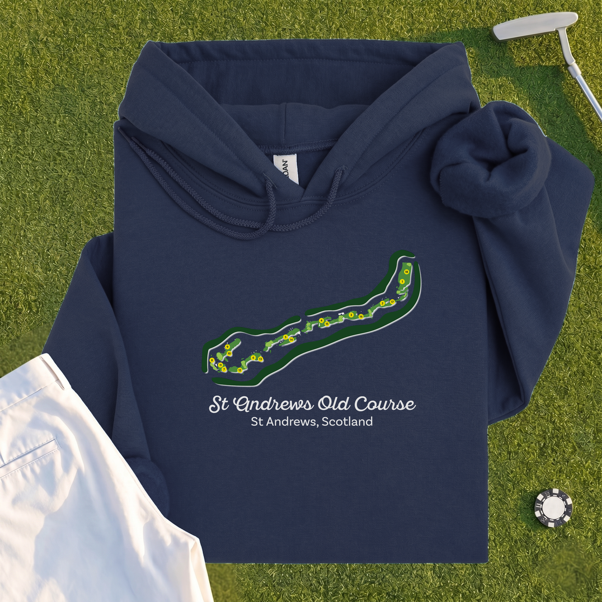 St Andrews Course Map Hoodie