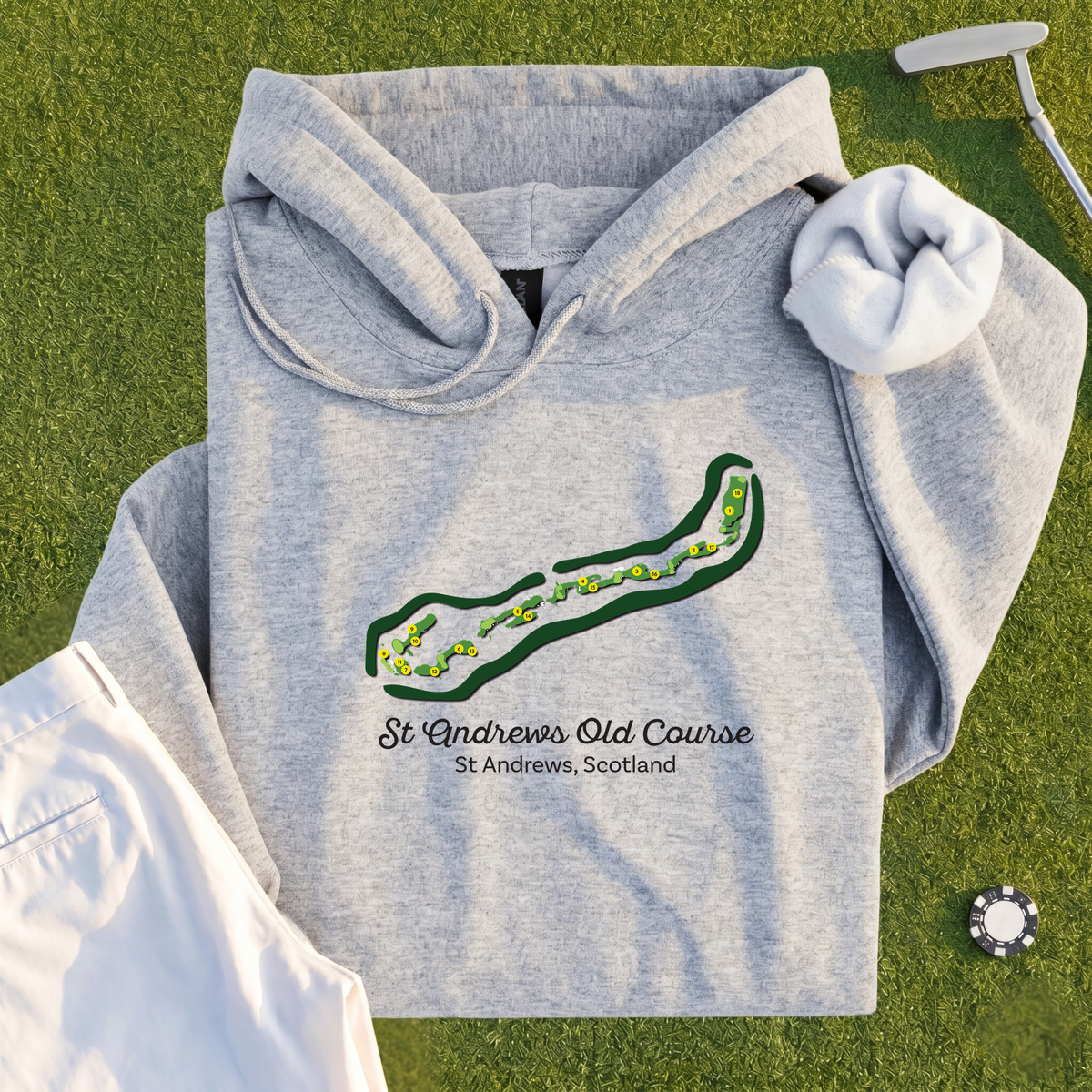 St Andrews Course Map Hoodie