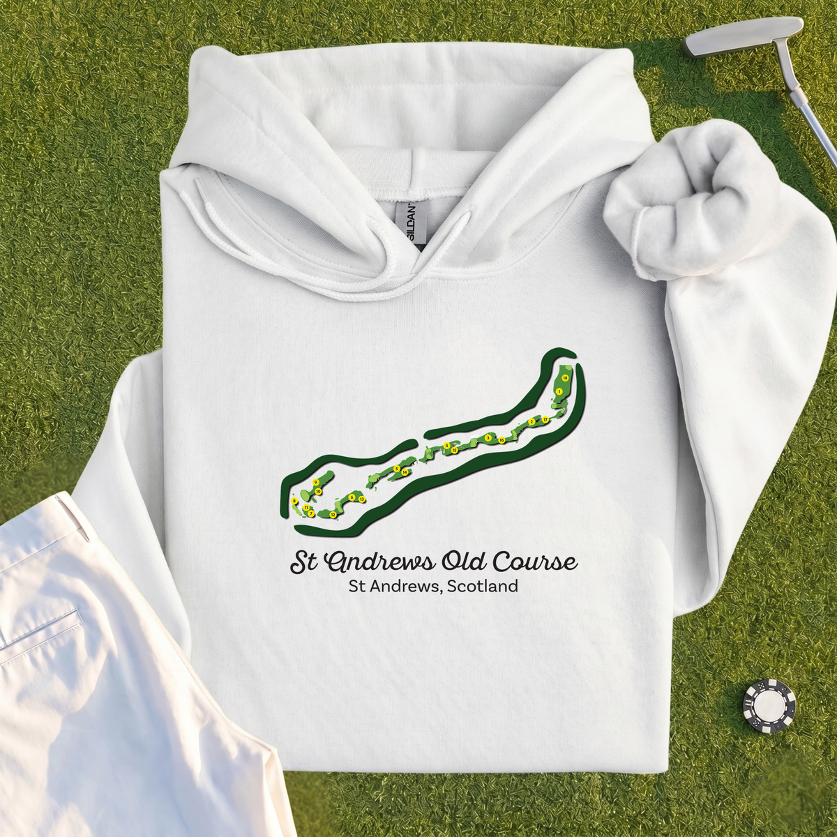 St Andrews Course Map Hoodie