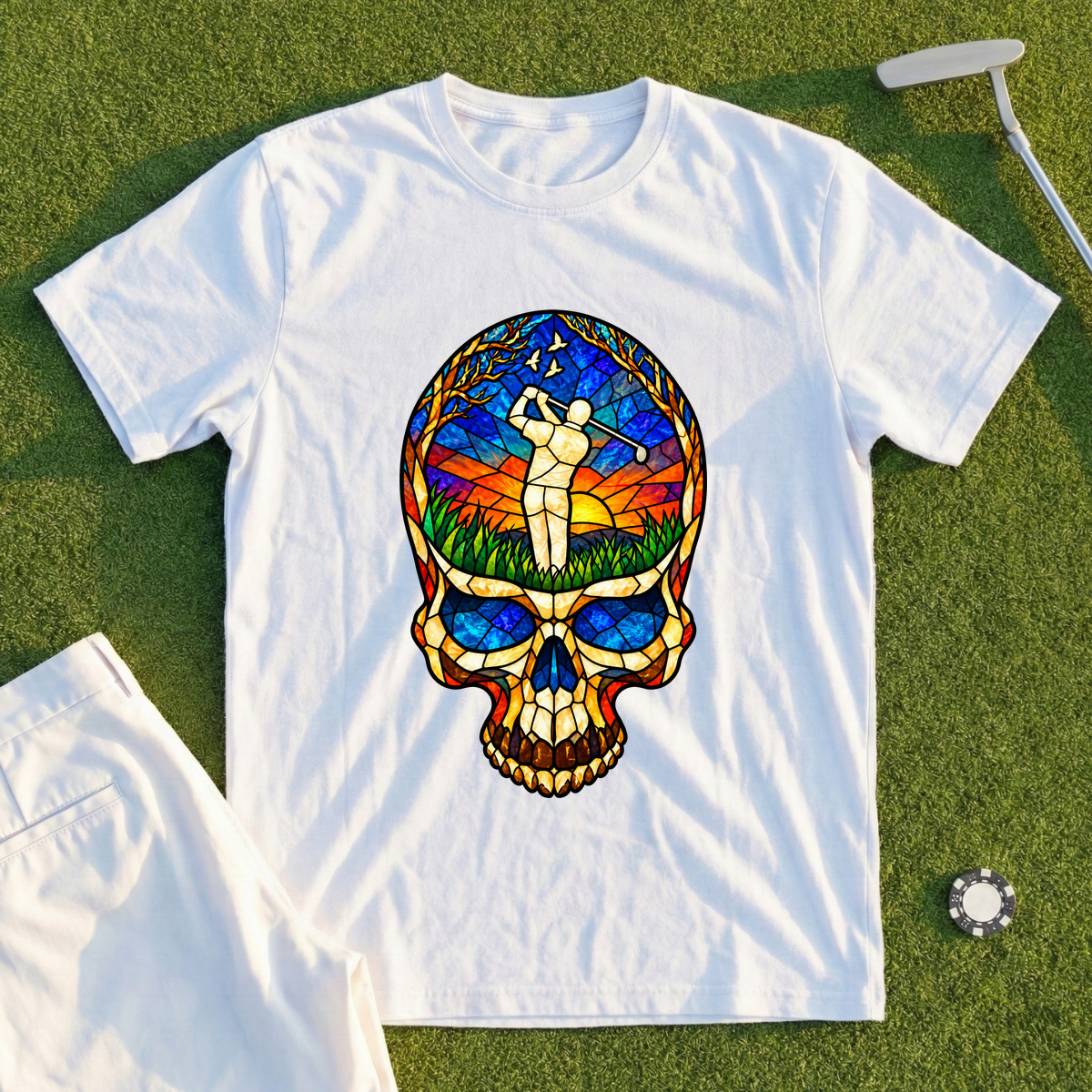 Stained Glass Skull Tee