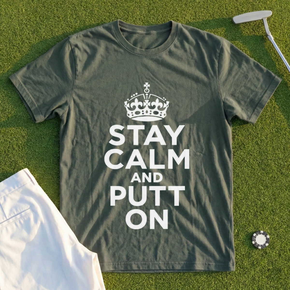 Stay Calm And Putt On Tee