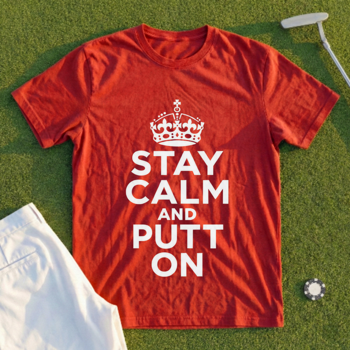 Stay Calm And Putt On Tee