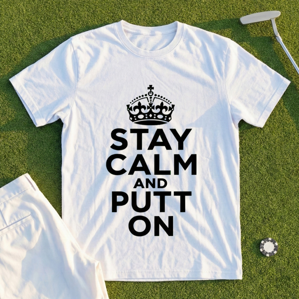 Stay Calm And Putt On Tee