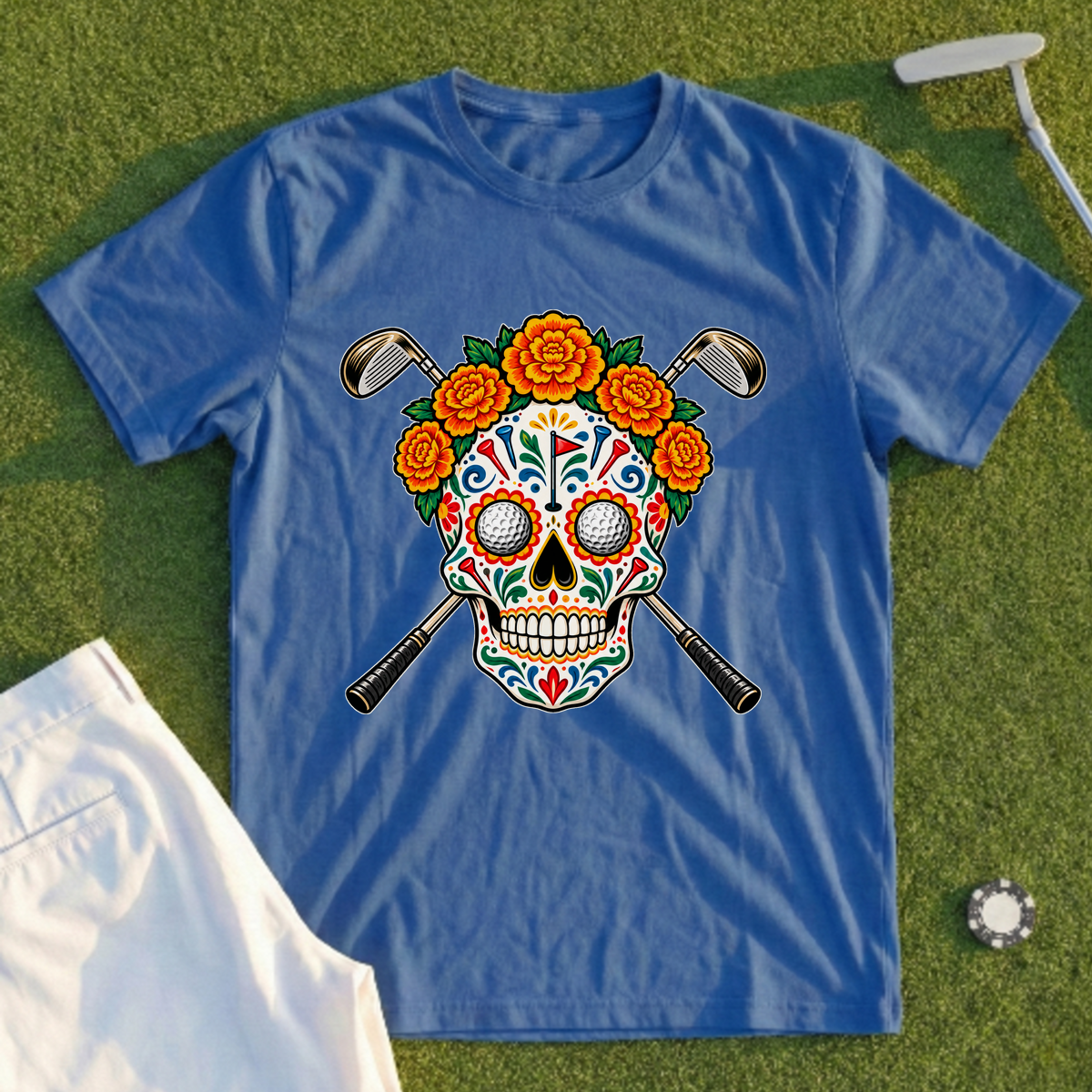Sugar Skull Golfer Tee