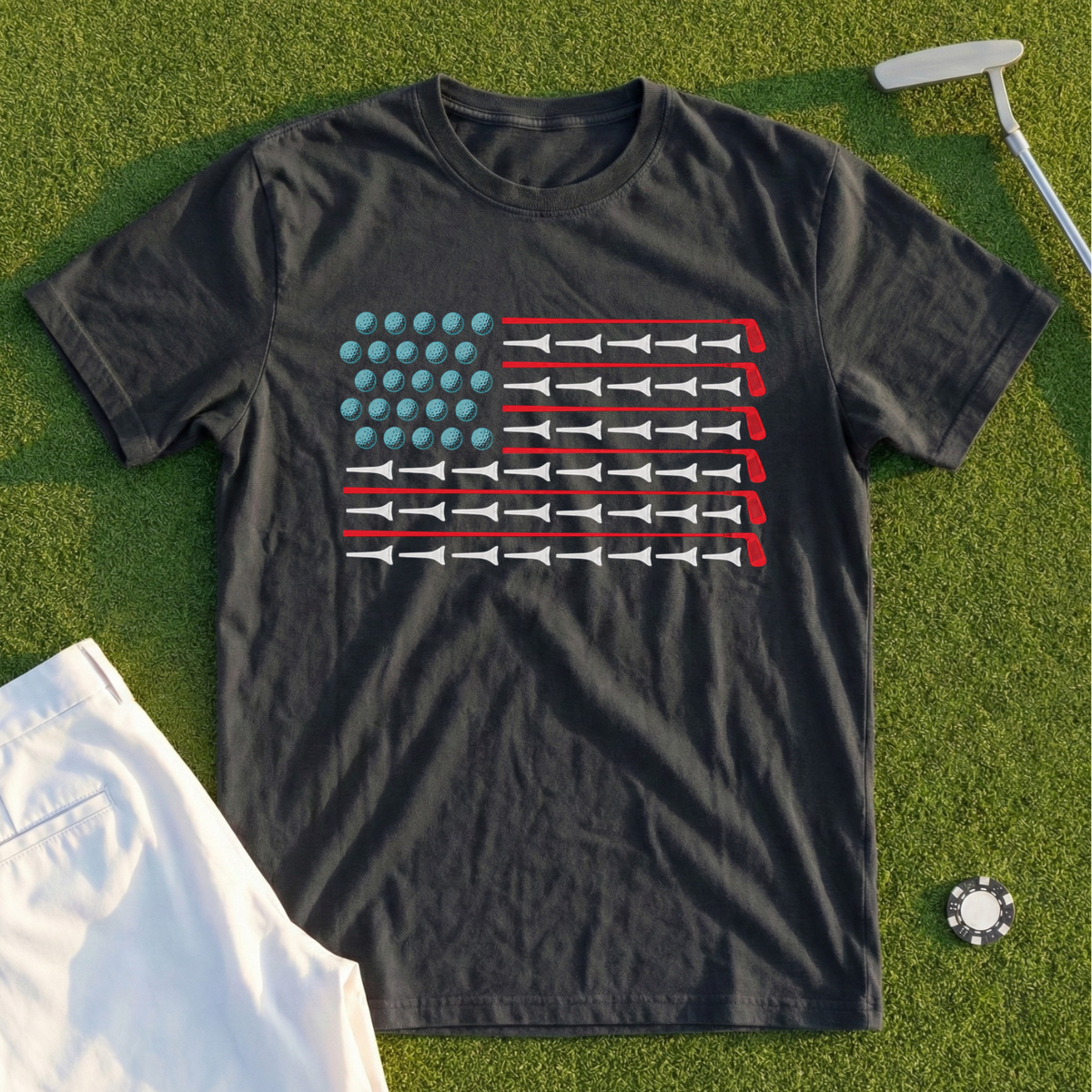 Tees And Irons Flag Tee