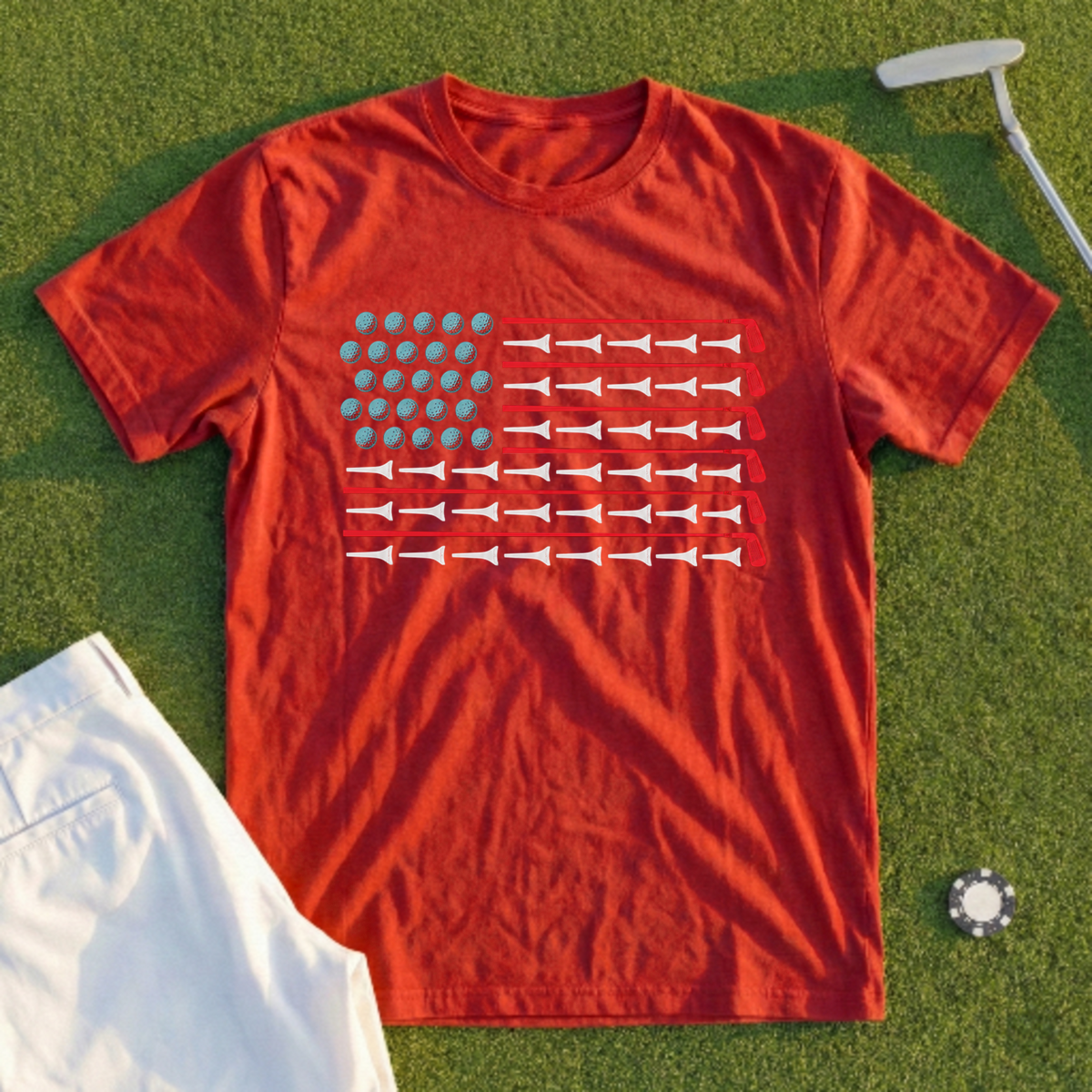 Tees And Irons Flag Tee