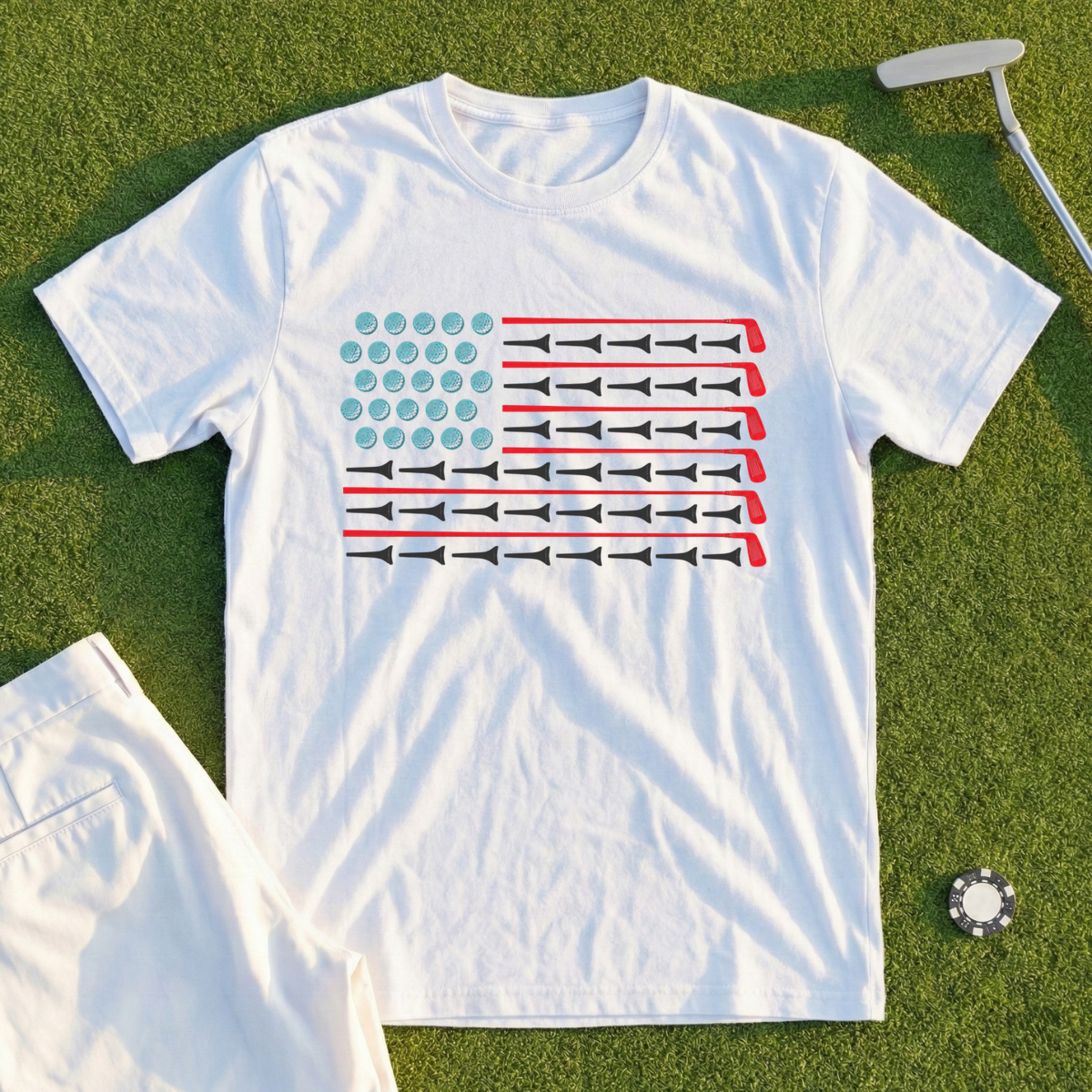 Tees And Irons Flag Tee