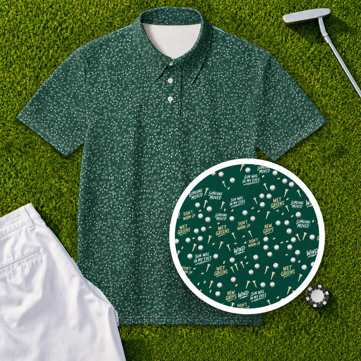 The Excuses Performance Print Polo