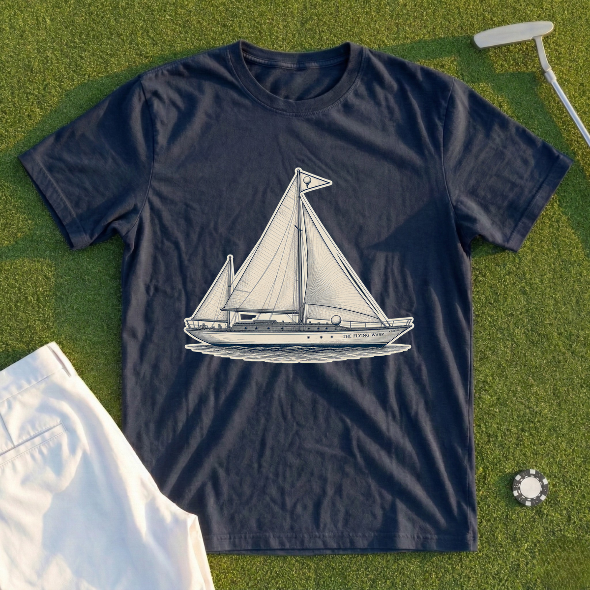 The Flying Wasp, Engraved Yacht Broadside Tee