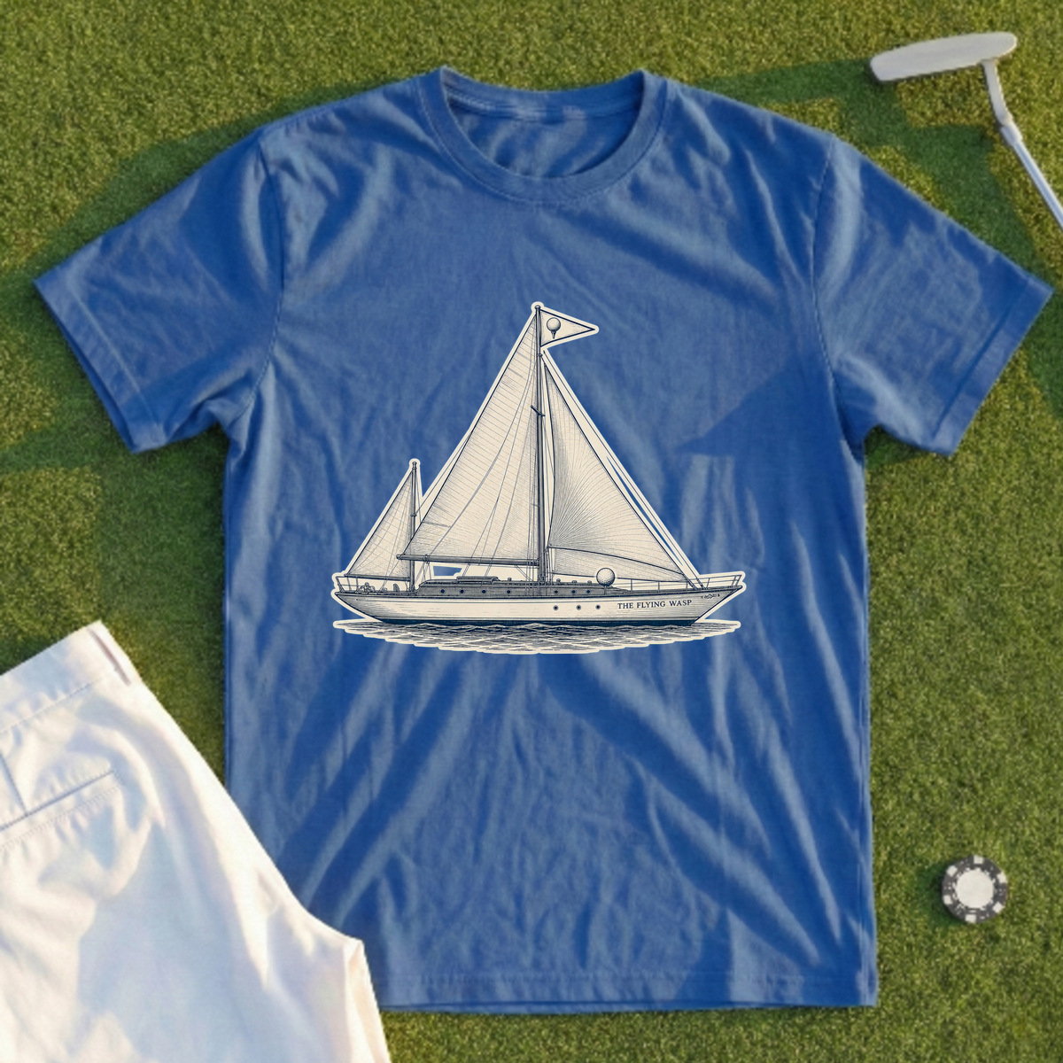 The Flying Wasp, Engraved Yacht Broadside Tee