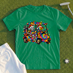 Tie Dye Golf Cart Christmas Lights Tee