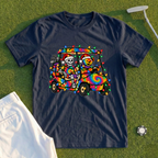 Tie Dye Golf Cart Christmas Lights Tee