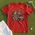 Tie Dye Golf Cart Christmas Lights Tee