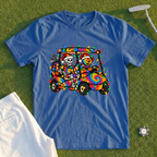 Tie Dye Golf Cart Christmas Lights Tee