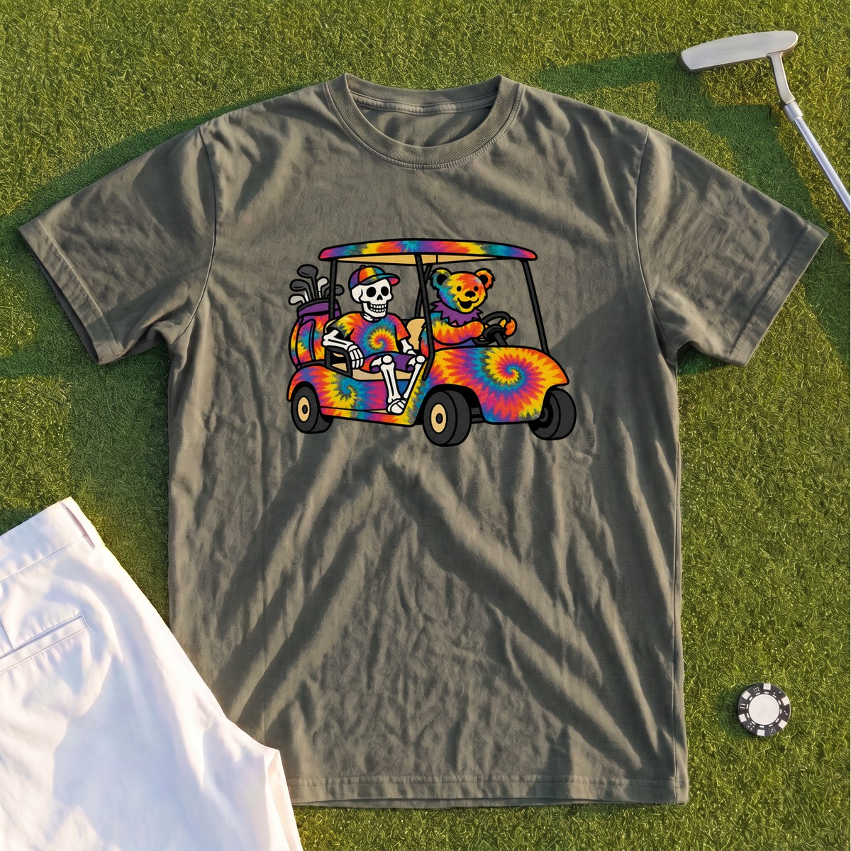 Tie Dye Golf Cart Premium Tee