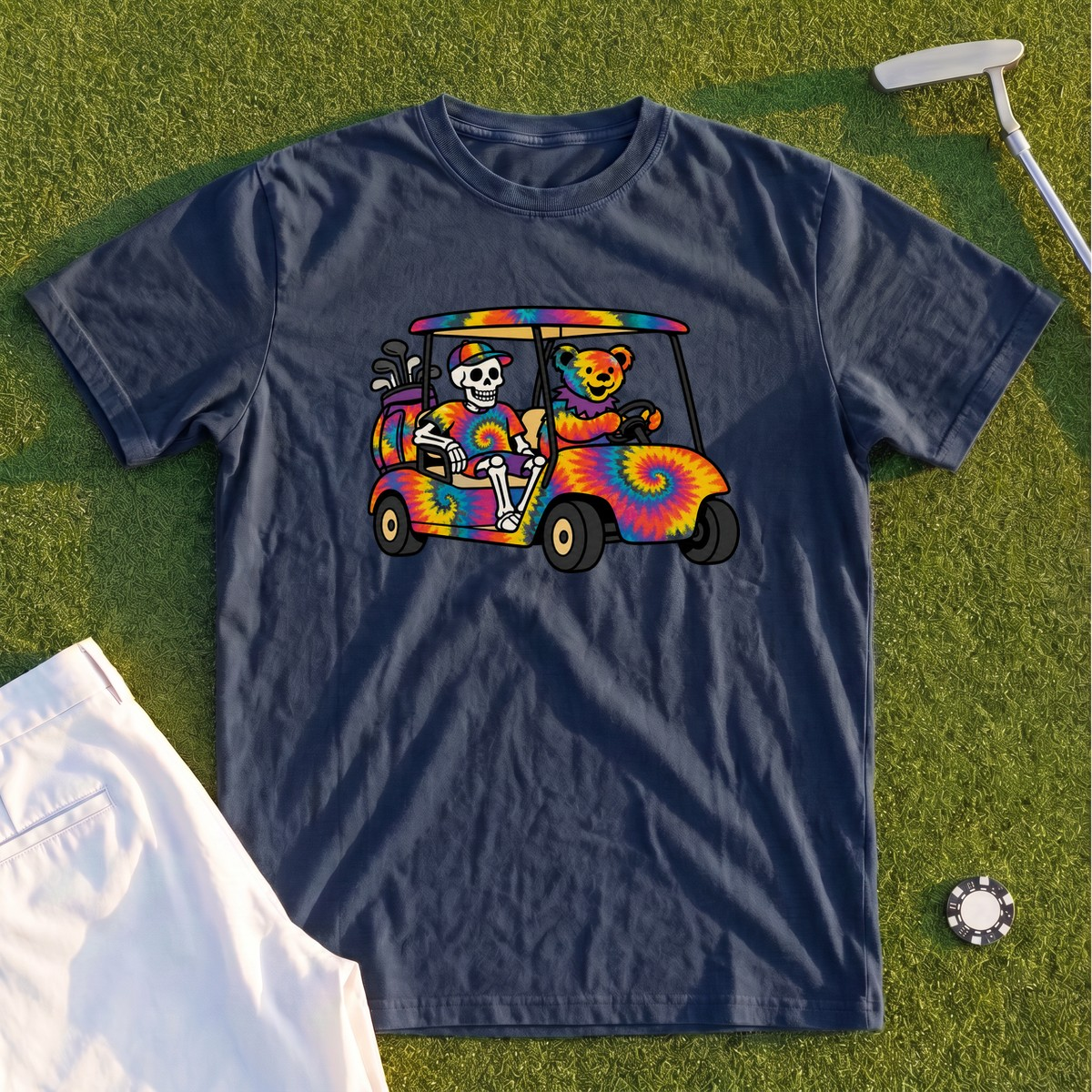 Tie Dye Golf Cart Premium Tee