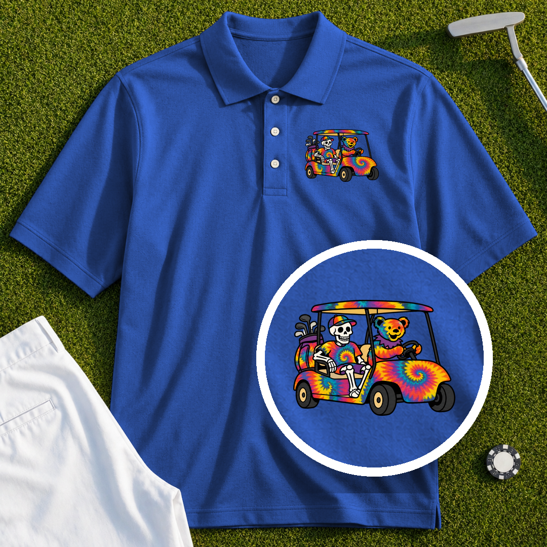 Tie Dye Golf Cart Performance Polo