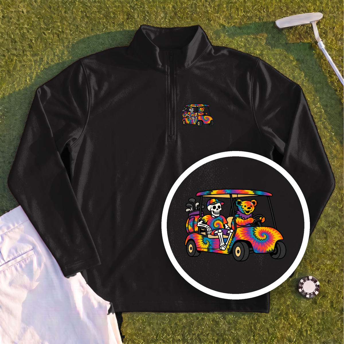 Tie Dye Golf Cart Quarter Zip