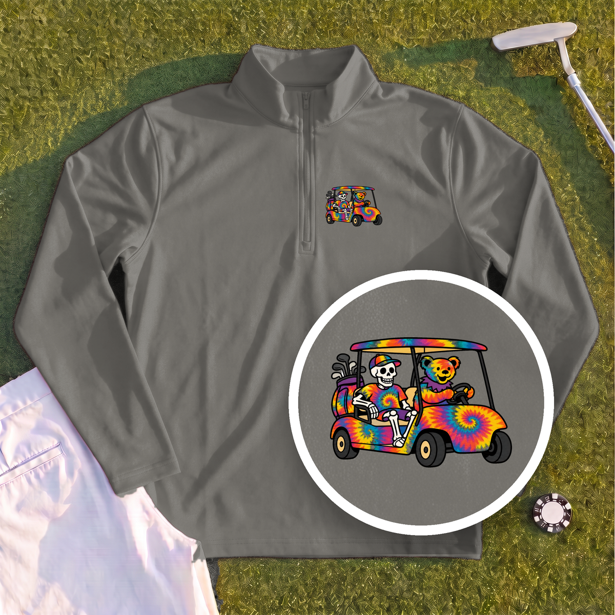 Tie Dye Golf Cart Quarter Zip