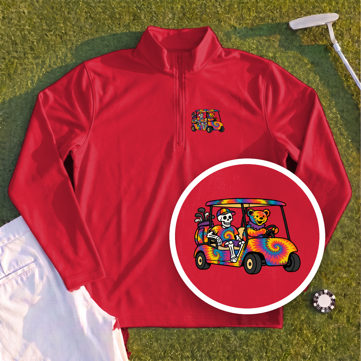 Tie Dye Golf Cart Quarter Zip