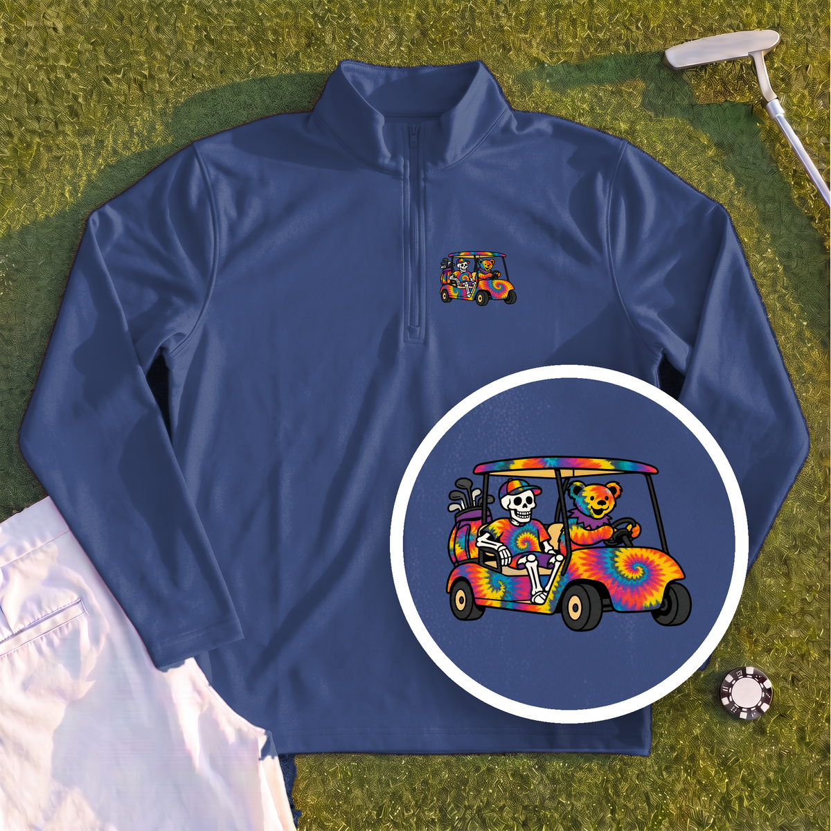 Tie Dye Golf Cart Quarter Zip