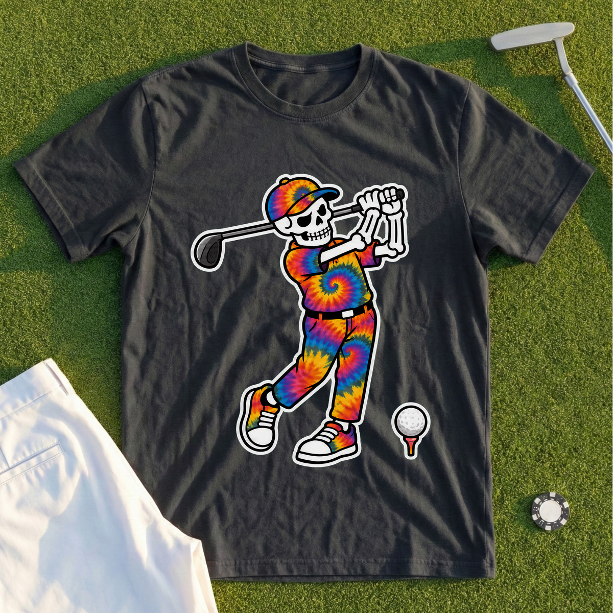 Tie Dye Swing Skeleton Tee