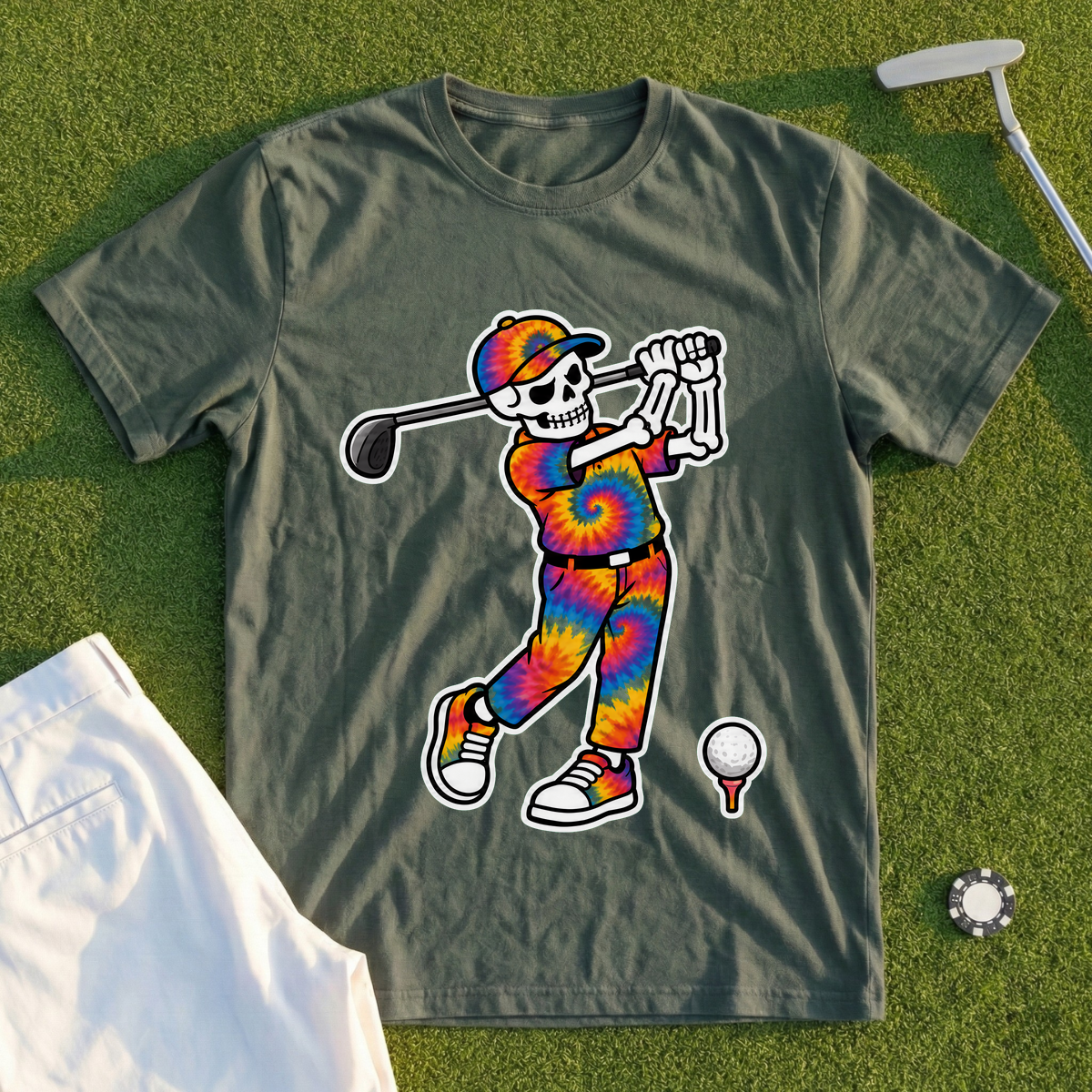 Tie Dye Swing Skeleton Tee