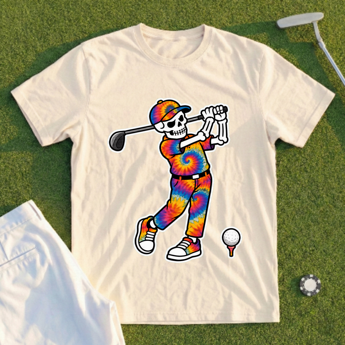 Tie Dye Swing Skeleton Tee