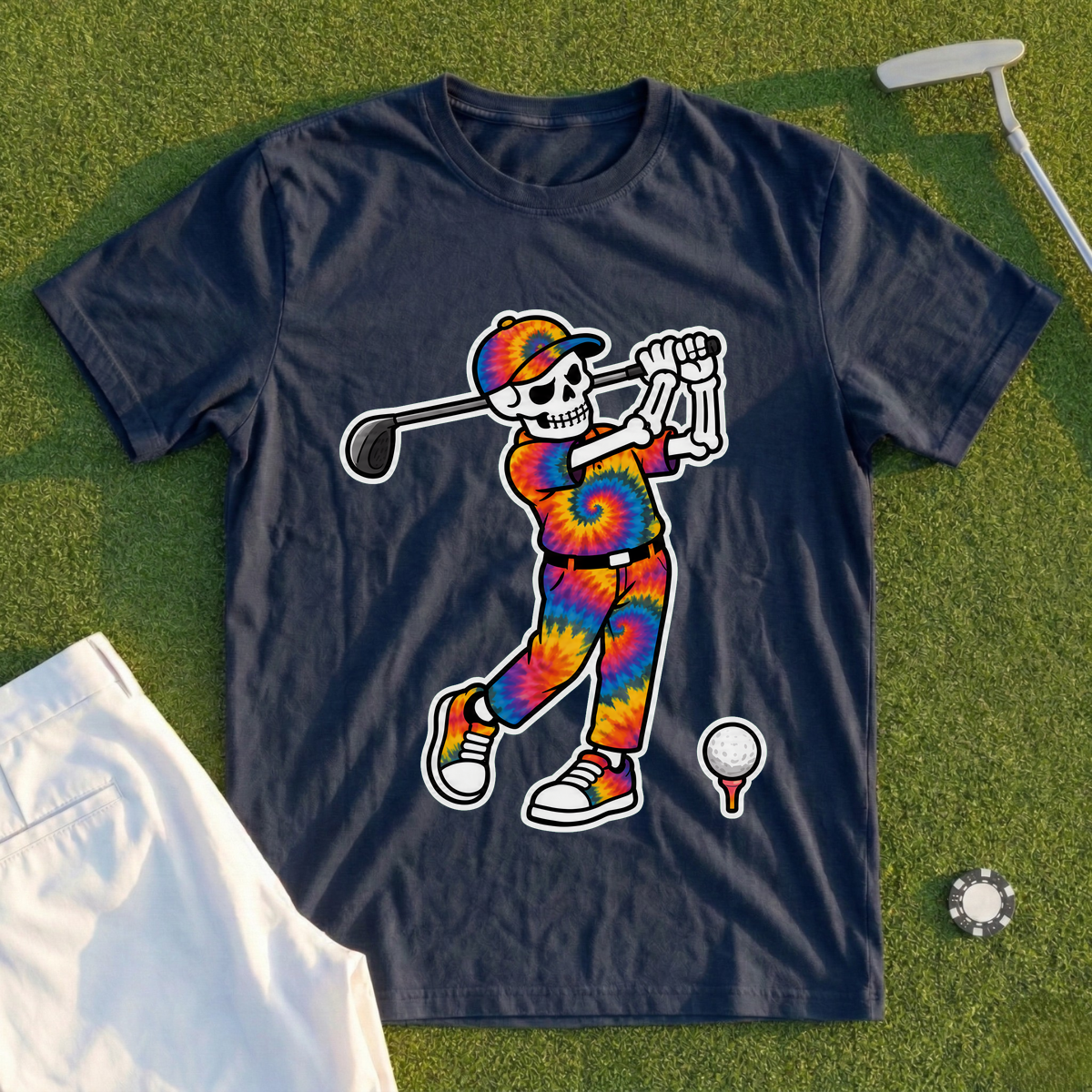 Tie Dye Swing Skeleton Tee