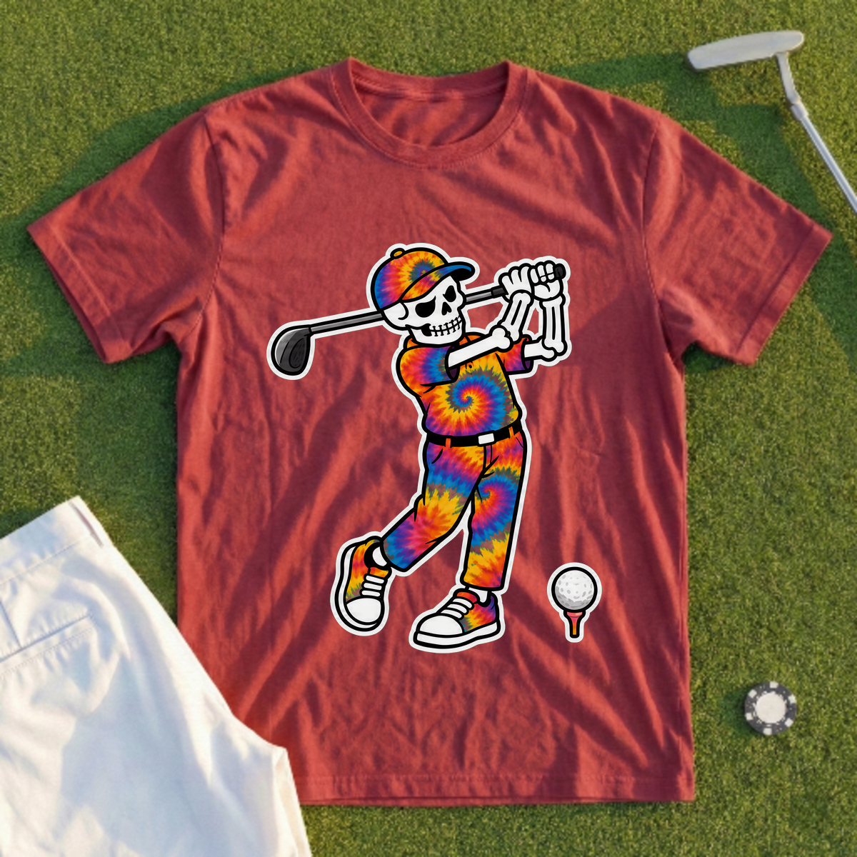Tie Dye Swing Skeleton Tee