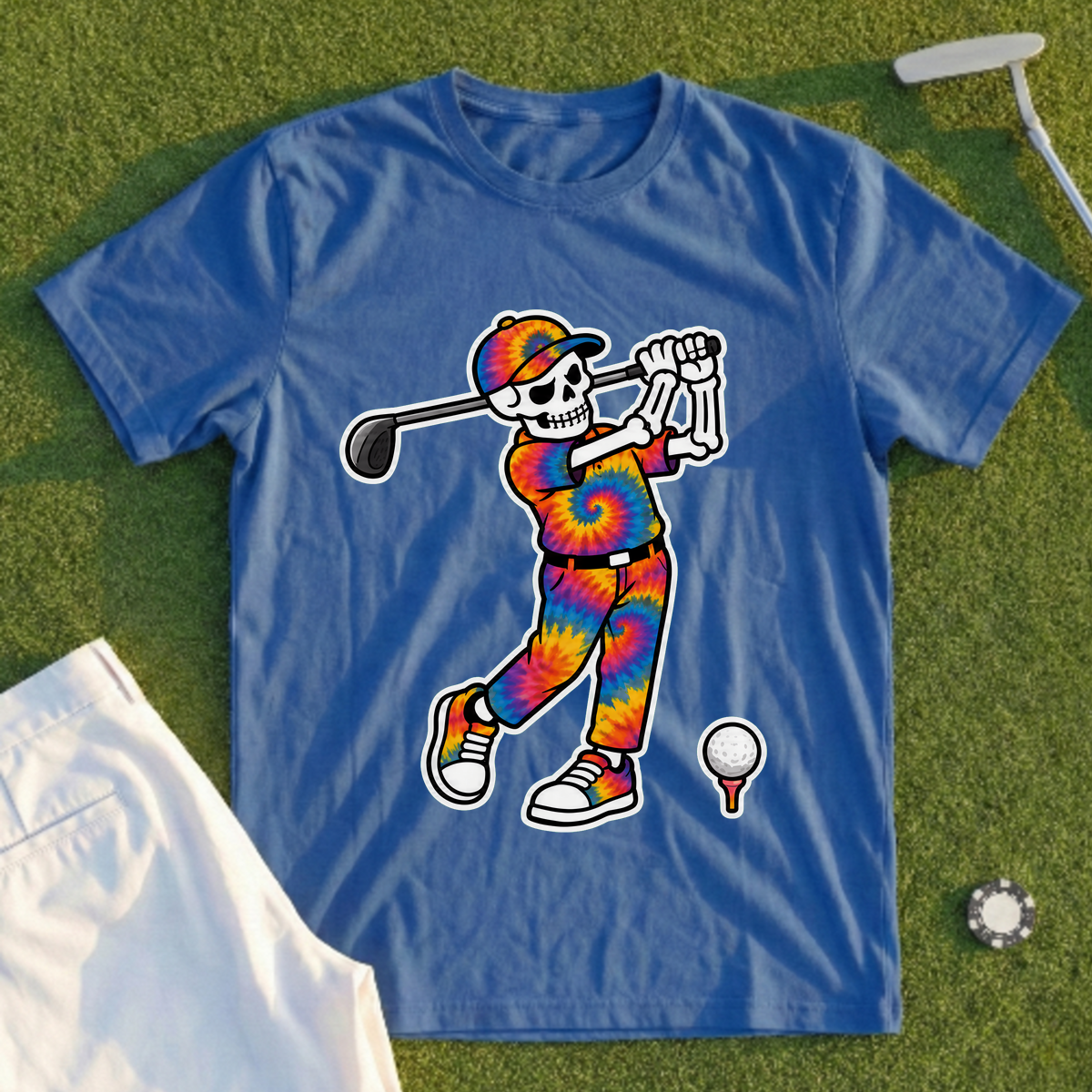 Tie Dye Swing Skeleton Tee