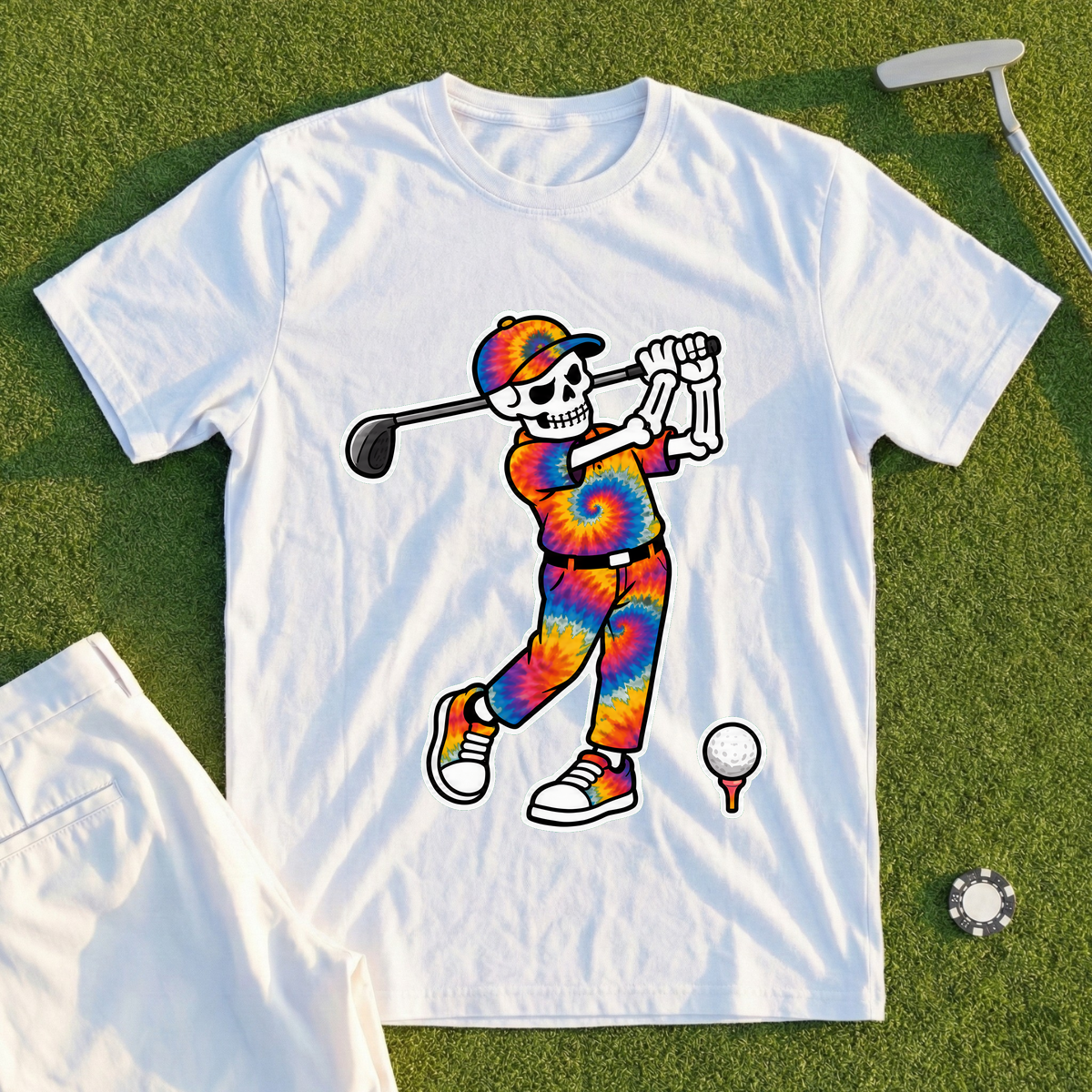 Tie Dye Swing Skeleton Tee