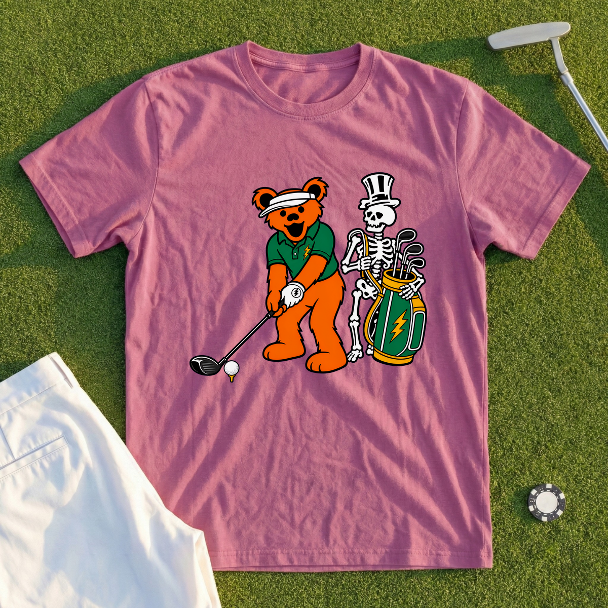 Tour Pro Bear And Caddy Skeleton Tee