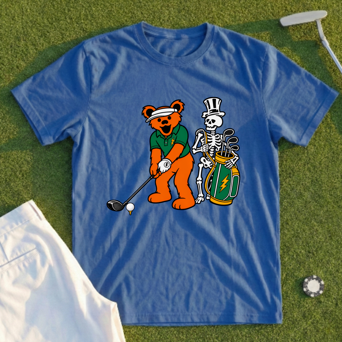 Tour Pro Bear And Caddy Skeleton Tee